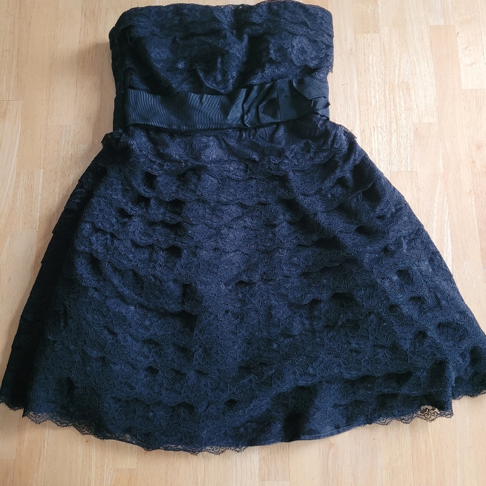 Jessica Simpson Midnight Strapless Lace Dress